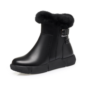 Women's Waterproof Cotton Leather Boots (Real Leather)