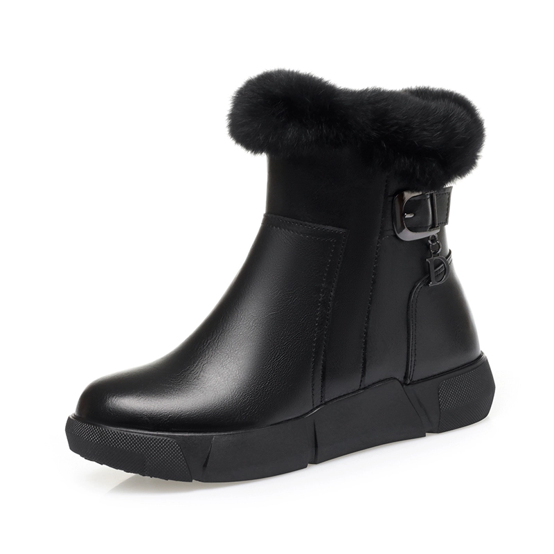 Women's Waterproof Cotton Leather Boots (Real Leather)