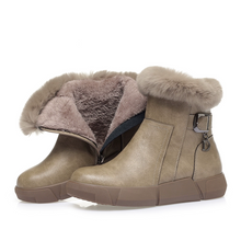 Load image into Gallery viewer, Women&#39;s Waterproof Cotton Leather Boots (Real Leather)
